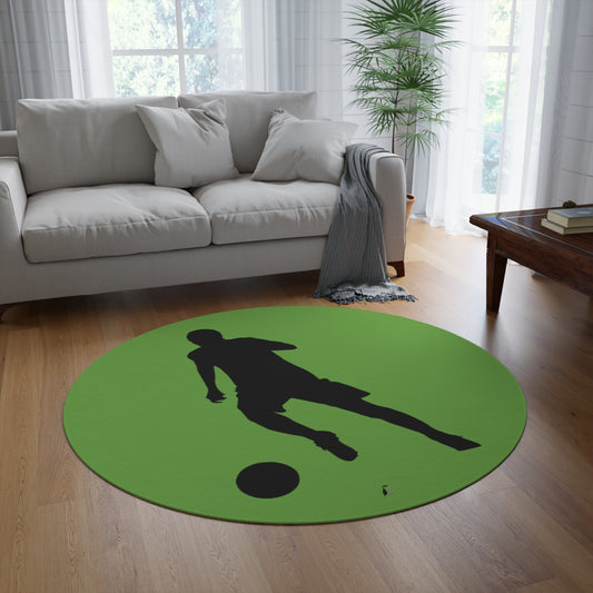 Round Rug: Soccer Green