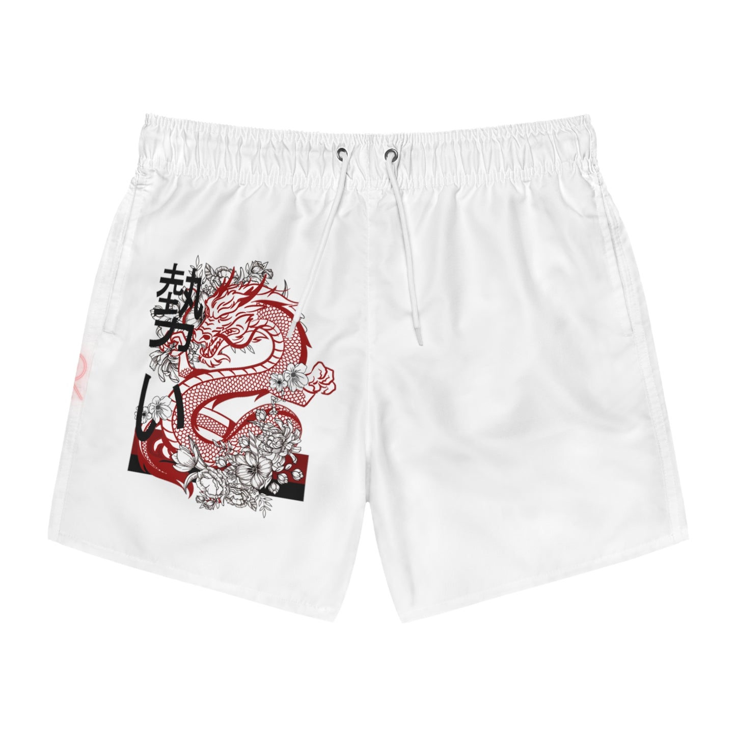 Swim Trunks: Dragons White