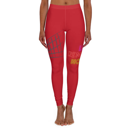 Women's Spandex Leggings: Volleyball Dark Red