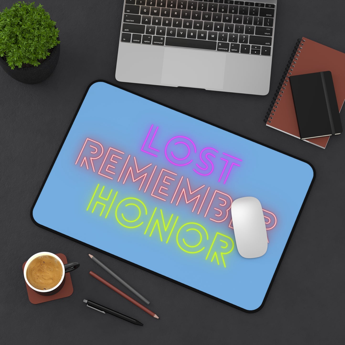 Desk Mat: Lost Remember Honor Lite Blue