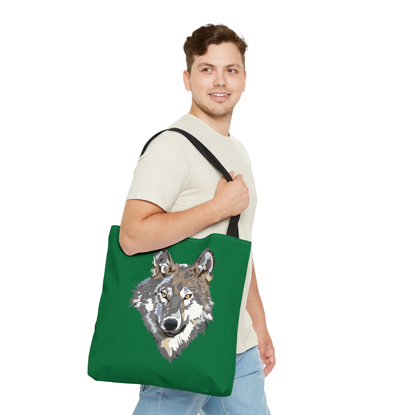 Tote Bag: Wolves Dark Green