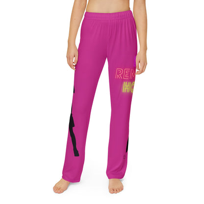 Kids Pajama Pants: Soccer Pink