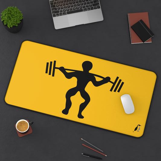 Desk Mat: Weightlifting Yellow