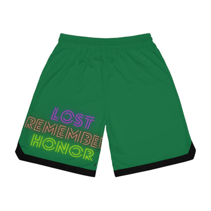 Basketball Rib Shorts: Writing Dark Green