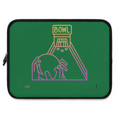 Laptop Sleeve: Bowling Dark Green