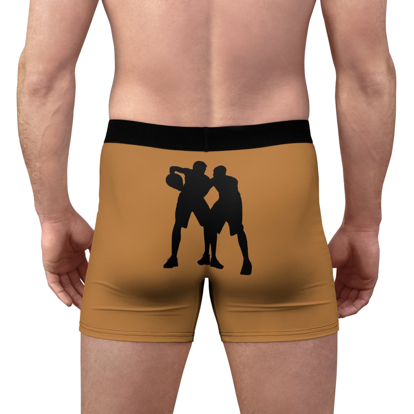 Men's Boxer Briefs: Basketball Lite Brown