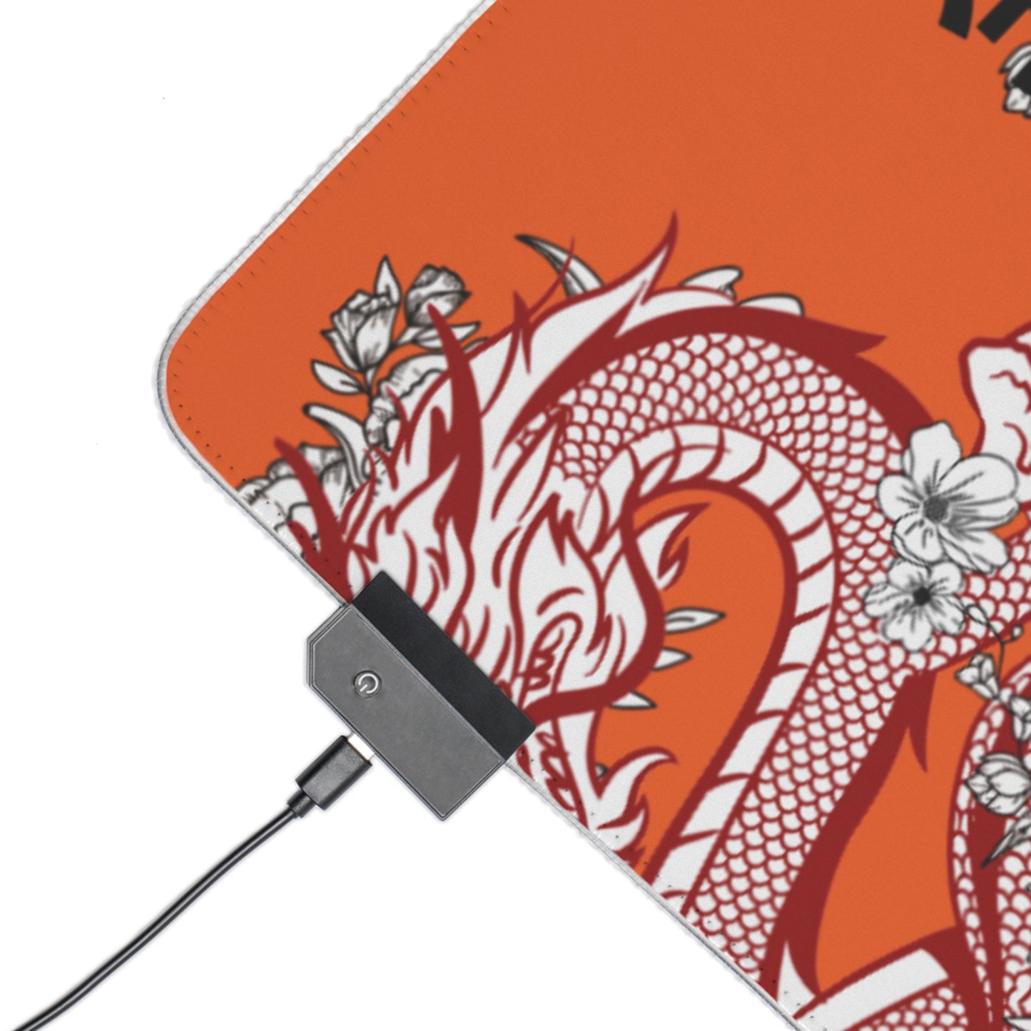 LED Gaming Mouse Pad: Dragons Orange