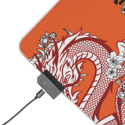 LED Gaming Mouse Pad: Dragons Orange