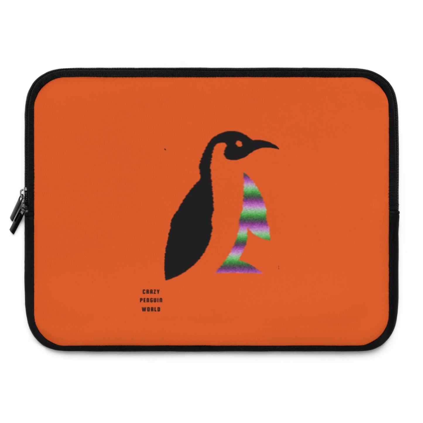 Laptop Sleeve: Crazy Penguin World Logo Orange