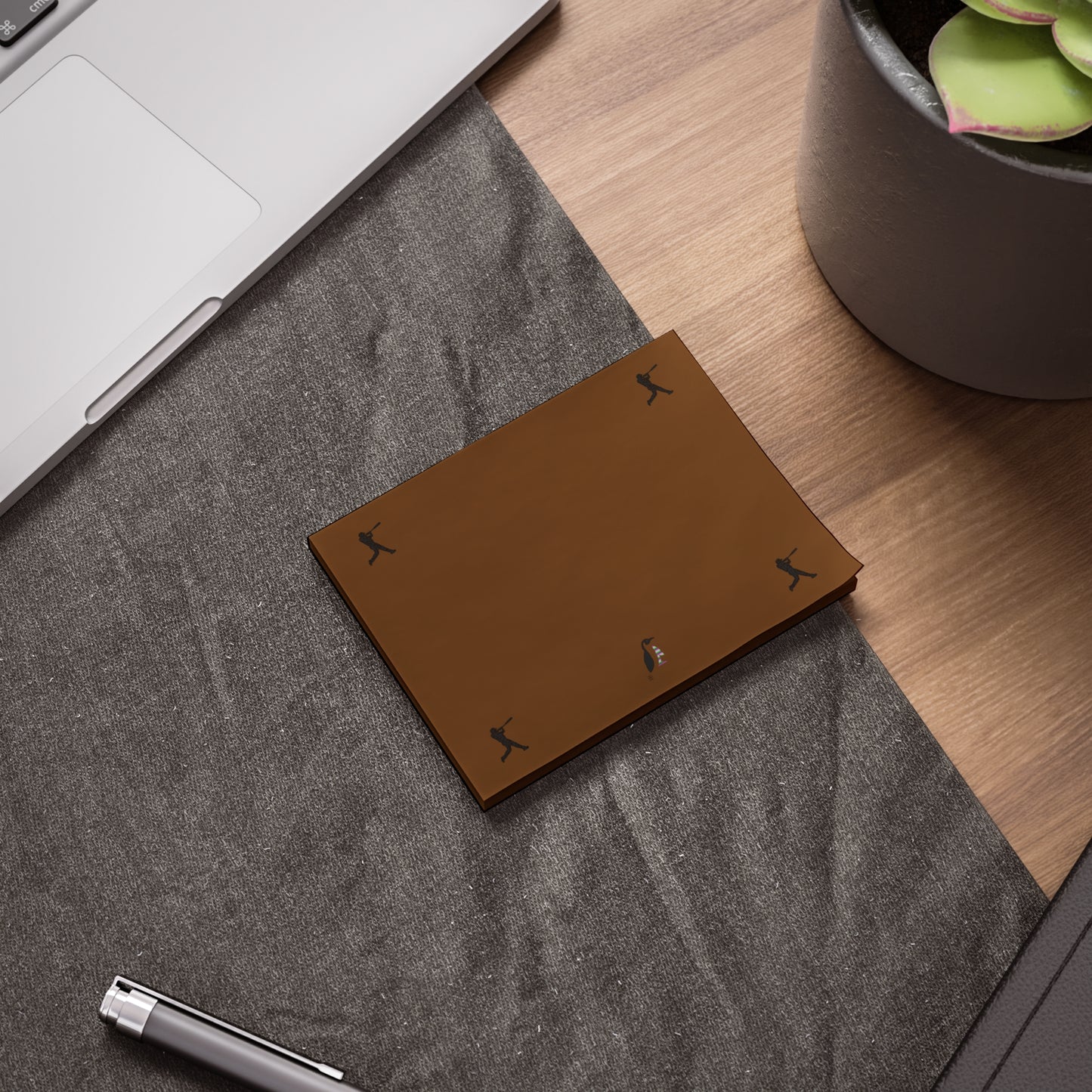 Post-it® Note Pads: Baseball Brown