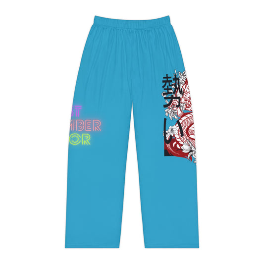 Women's Pajama Pants: Dragons Turquoise