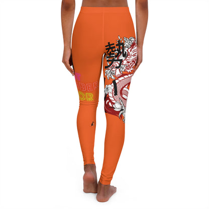 Women's Spandex Leggings: Dragons Orange