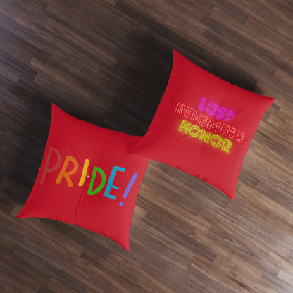 Tufted Floor Pillow, Square: LGBTQ Pride Dark Red