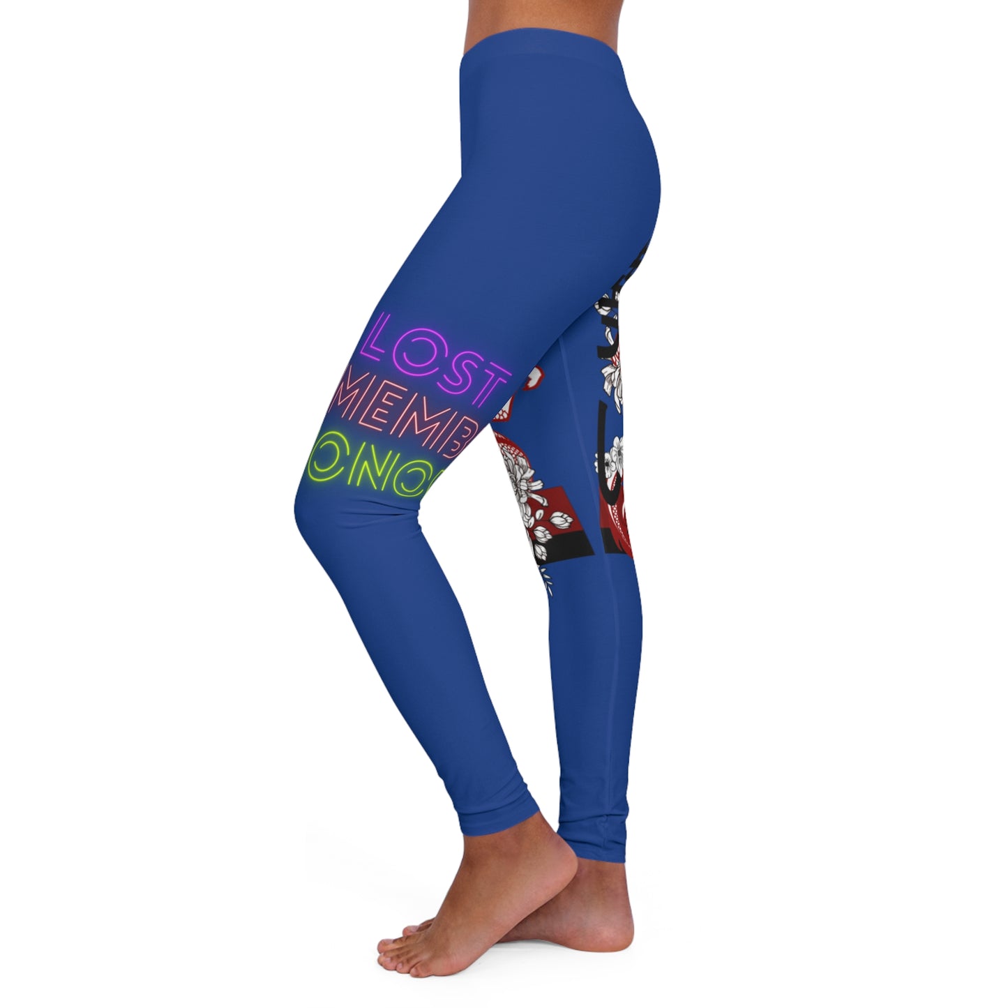 Women's Spandex Leggings: Dragons Dark Blue