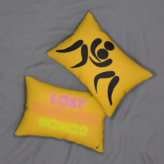Spun Polyester Lumbar Pillow: Wrestling Yellow