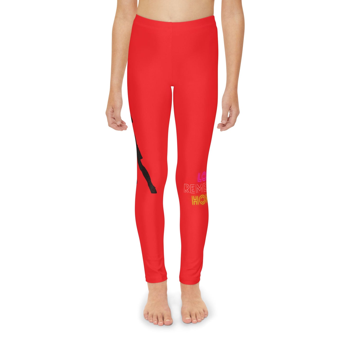 Youth Full-Length Leggings: Soccer Red