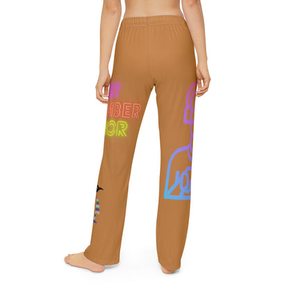 Kids Pajama Pants: Gaming Lite Brown