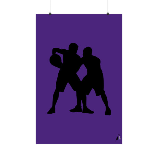 Premium Matte Vertical Posters: Basketball Purple