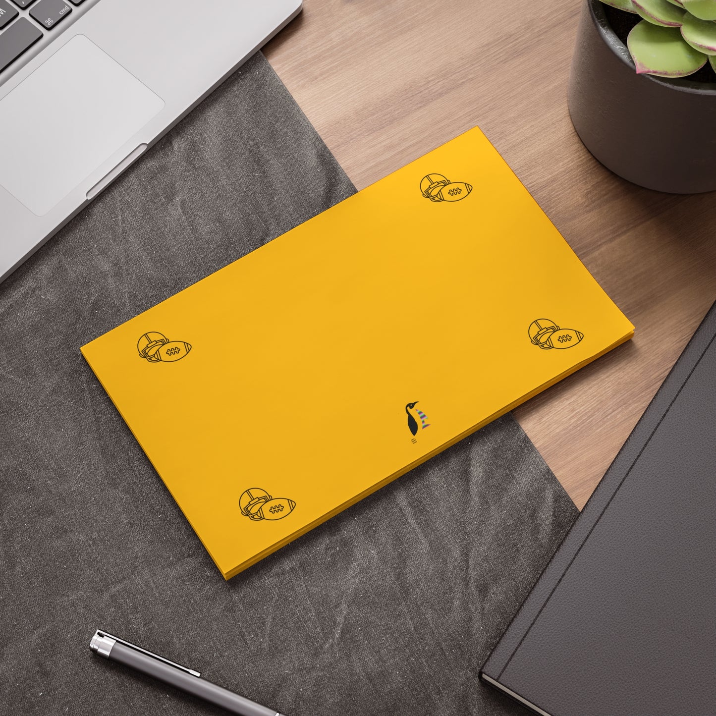 Post-it® Note Pads: Football Yellow