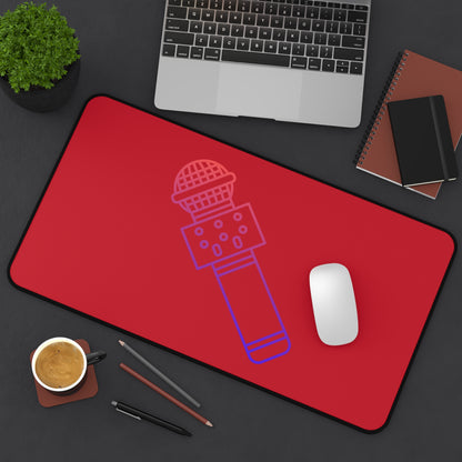 Desk Mat: Music Dark Red