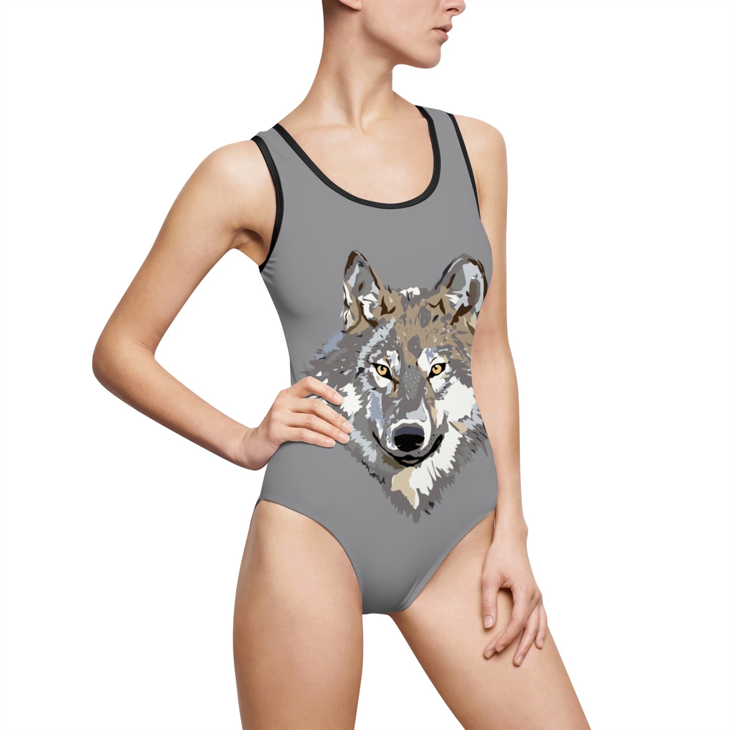 Women's Classic One-Piece Swimsuit: Wolves Grey