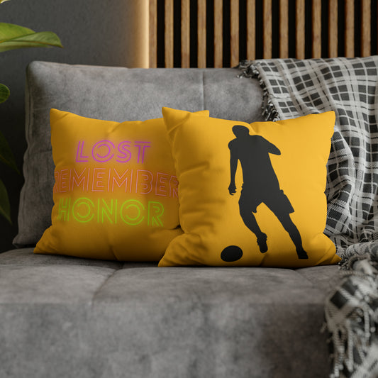 Faux Suede Square Pillow Case: Soccer Yellow