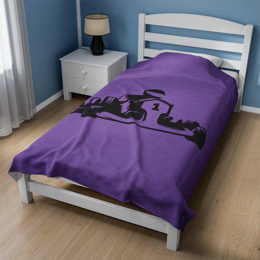 Velveteen Plush Blanket: Racing Lite Purple