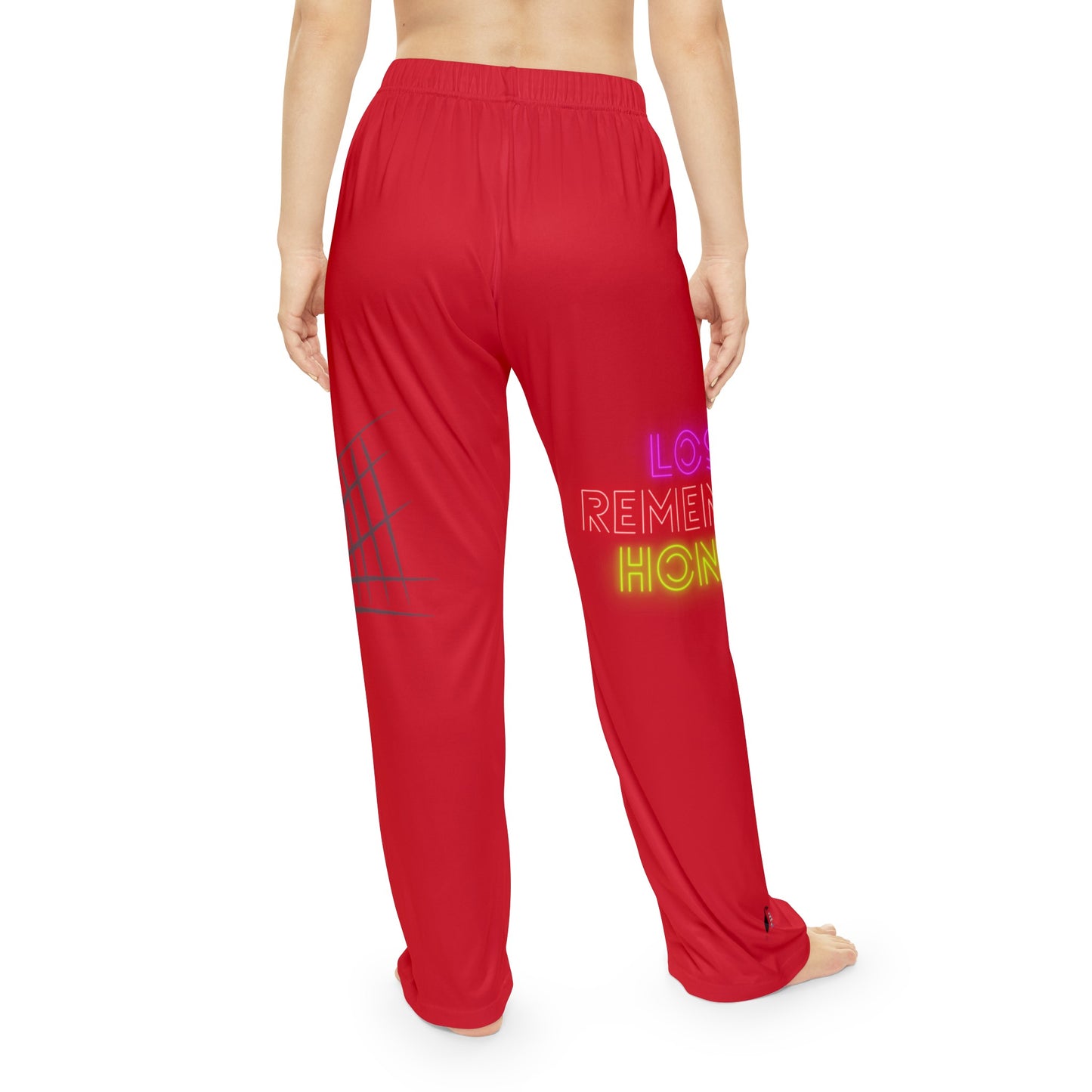 Women's Pajama Pants: Volleyball Dark Red