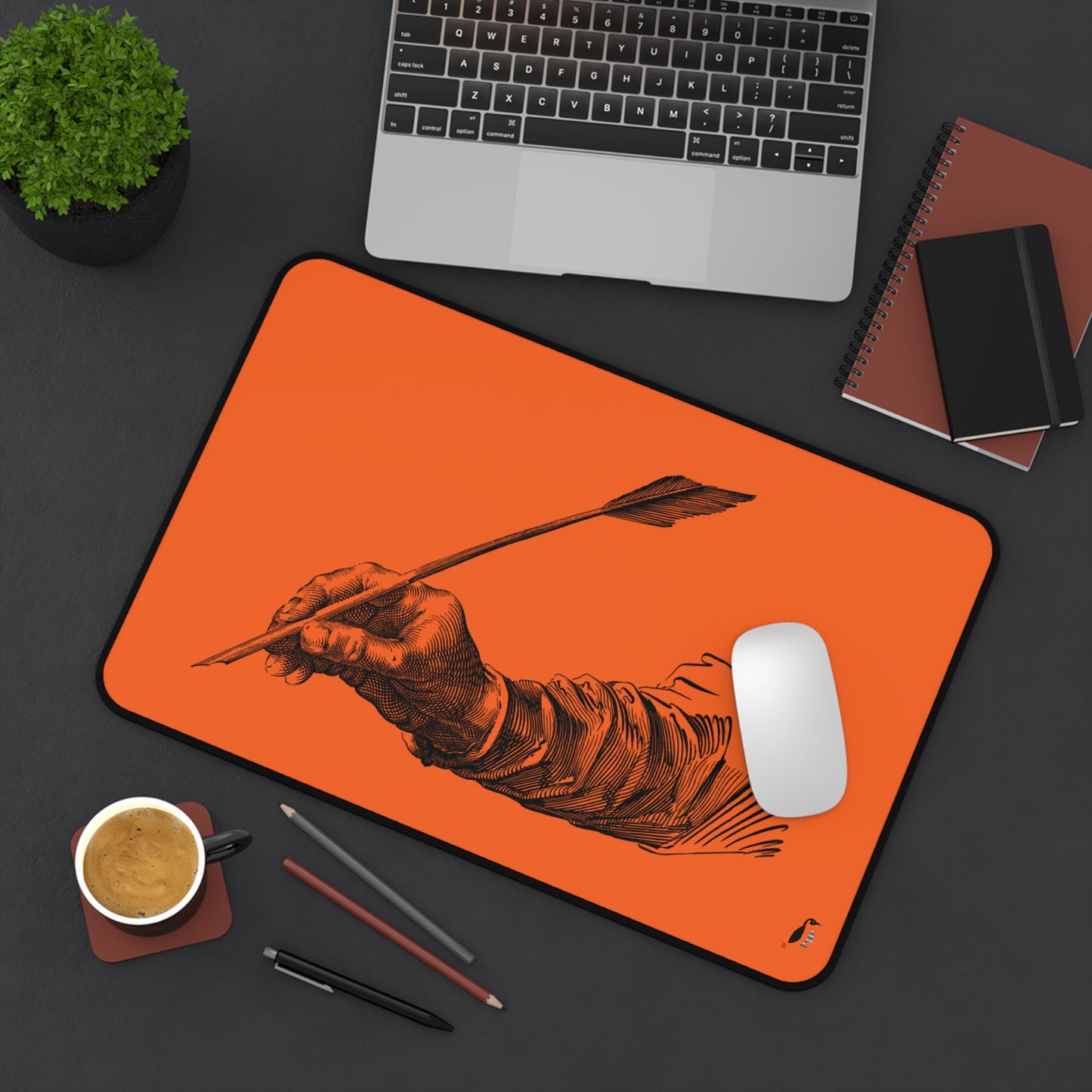 Desk Mat: Writing Orange