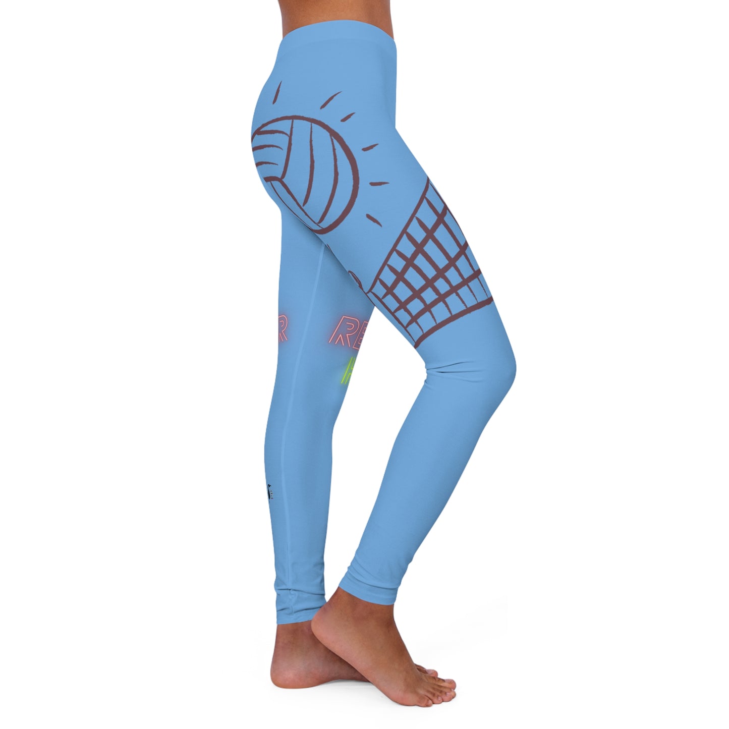 Women's Spandex Leggings: Volleyball Lite Blue