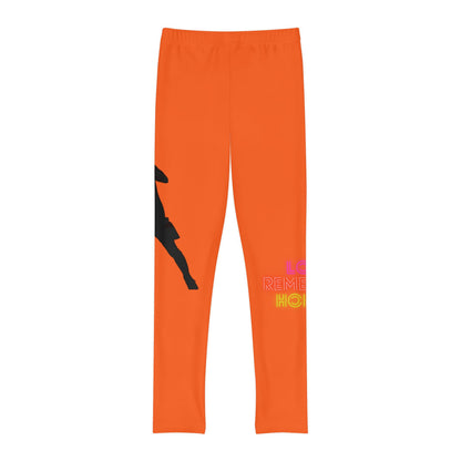 Youth Full-Length Leggings: Soccer Orange