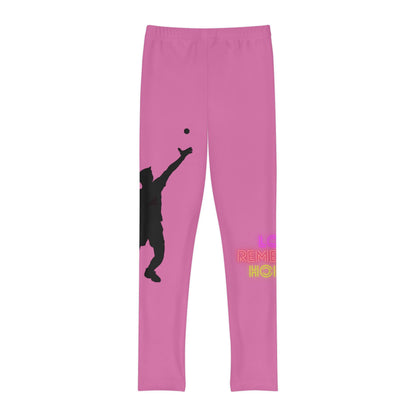 Youth Full-Length Leggings: Tennis Lite Pink