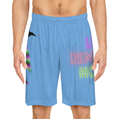 Basketball Shorts: Crazy Penguin World Logo Lite Blue