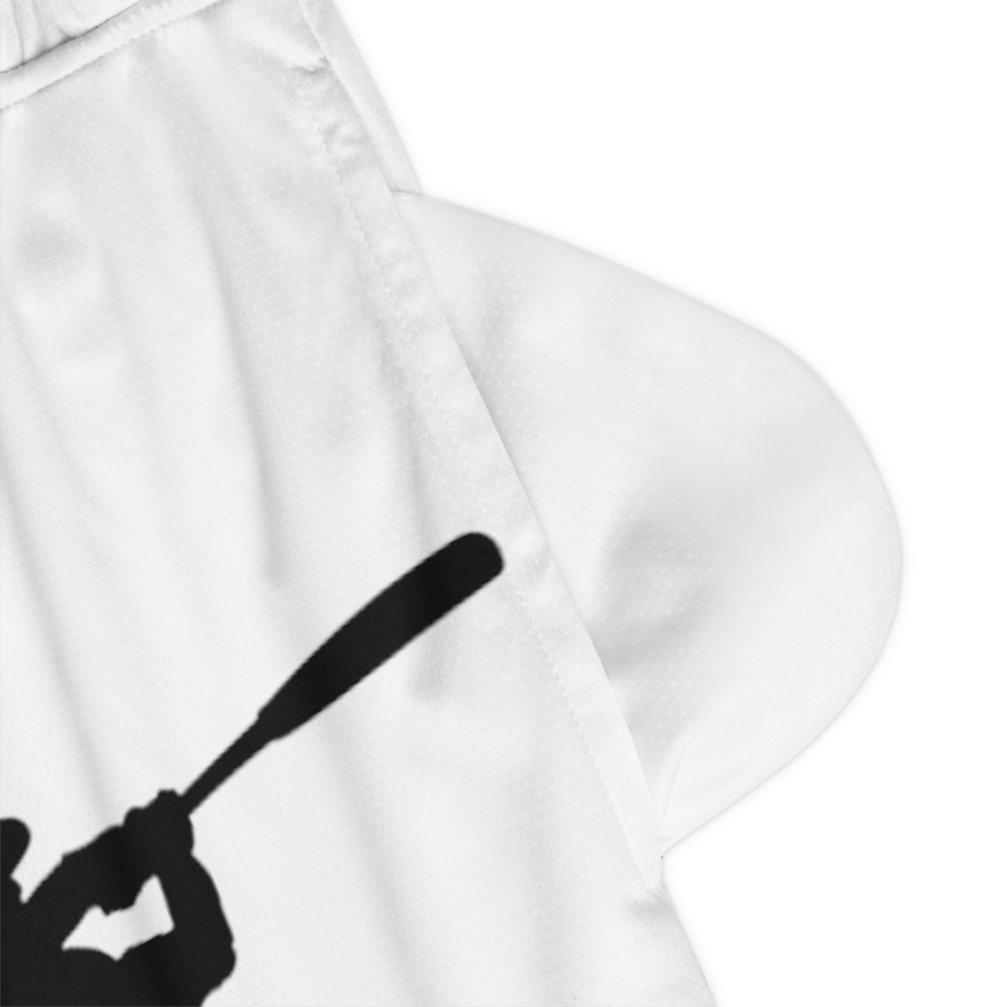 Basketball Rib Shorts: Baseball White