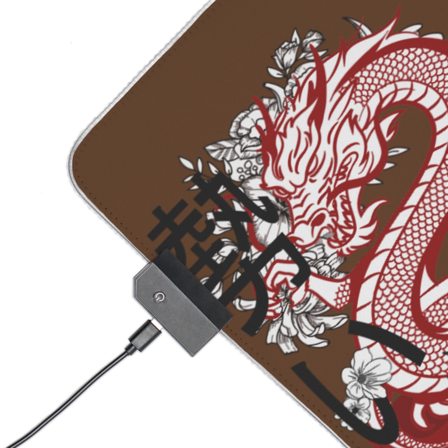 LED Gaming Mouse Pad: Dragons Brown