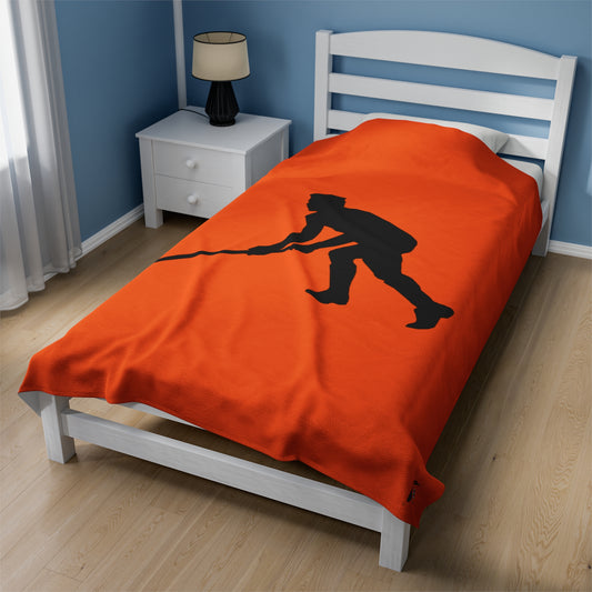 Velveteen Plush Blanket: Hockey Orange
