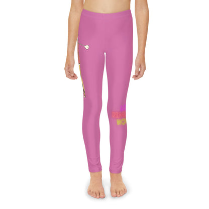 Youth Full-Length Leggings: Golf Lite Pink