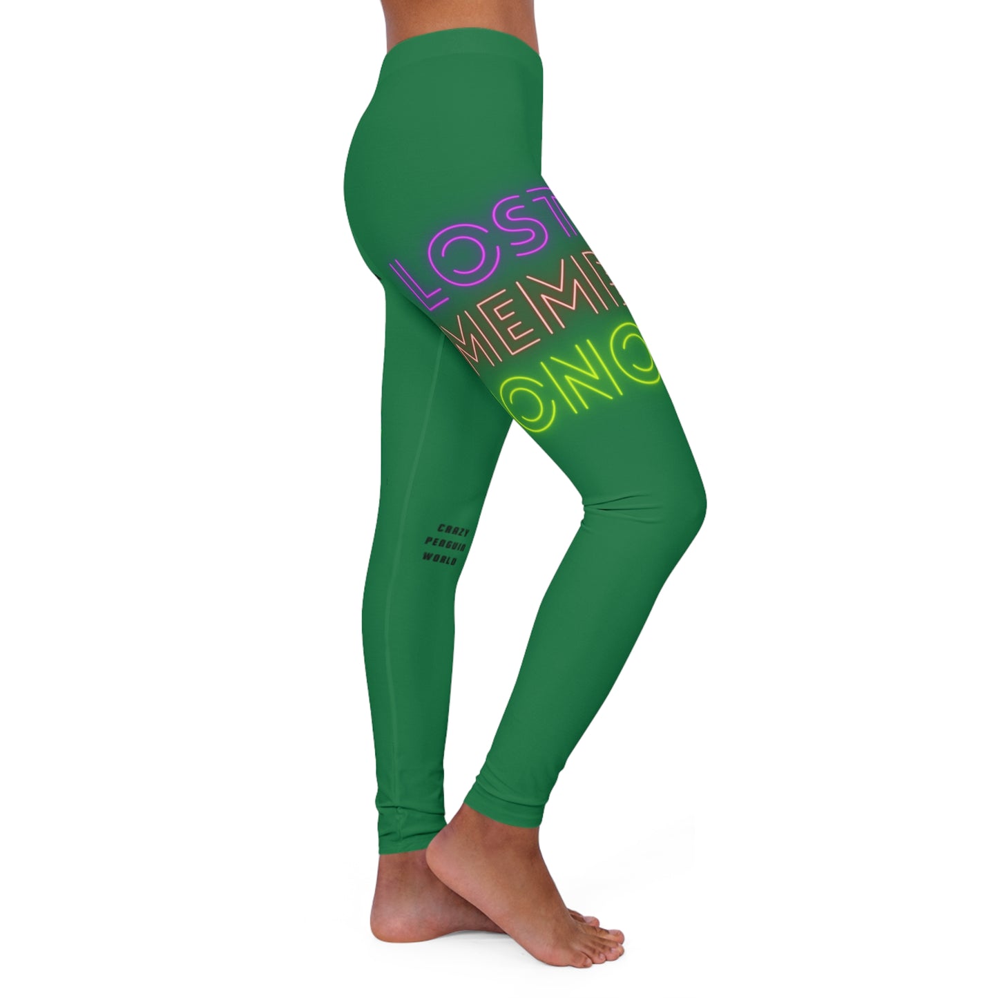 Women's Spandex Leggings: Lost Remember Honor Dark Green