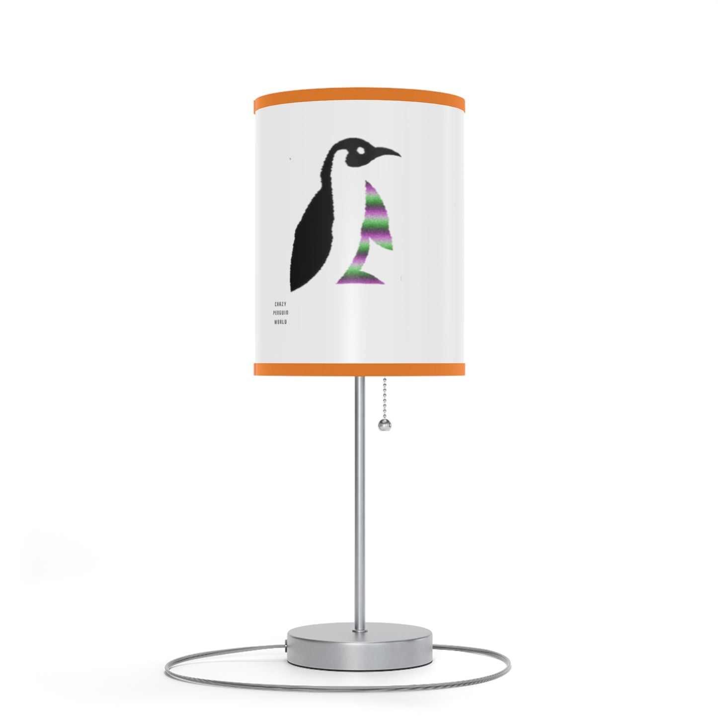 Lamp on a Stand, US|CA plug: Crazy Penguin World Logo White