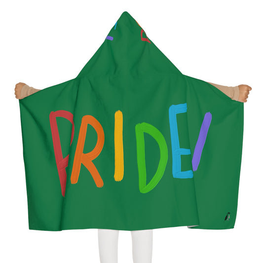 Youth Hooded Towel: LGBTQ Pride Dark Green
