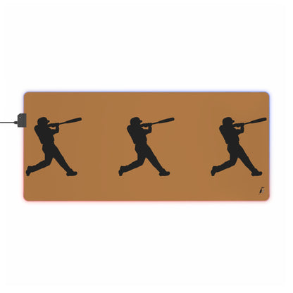 LED Gaming Mouse Pad: Baseball Lite Brown