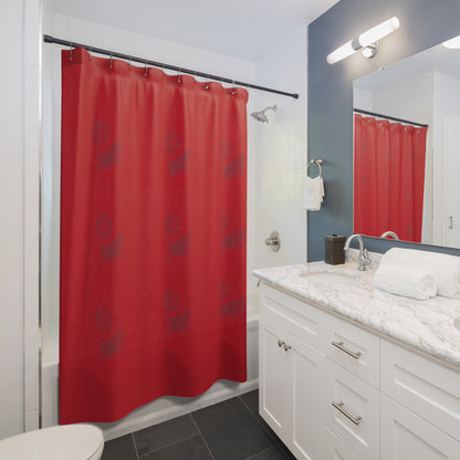 Shower Curtains: #2 Volleyball Dark Red