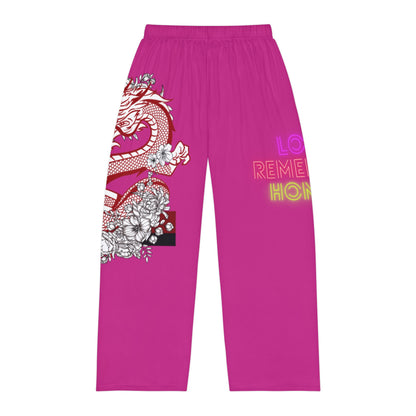 Men's Pajama Pants: Dragons Pink