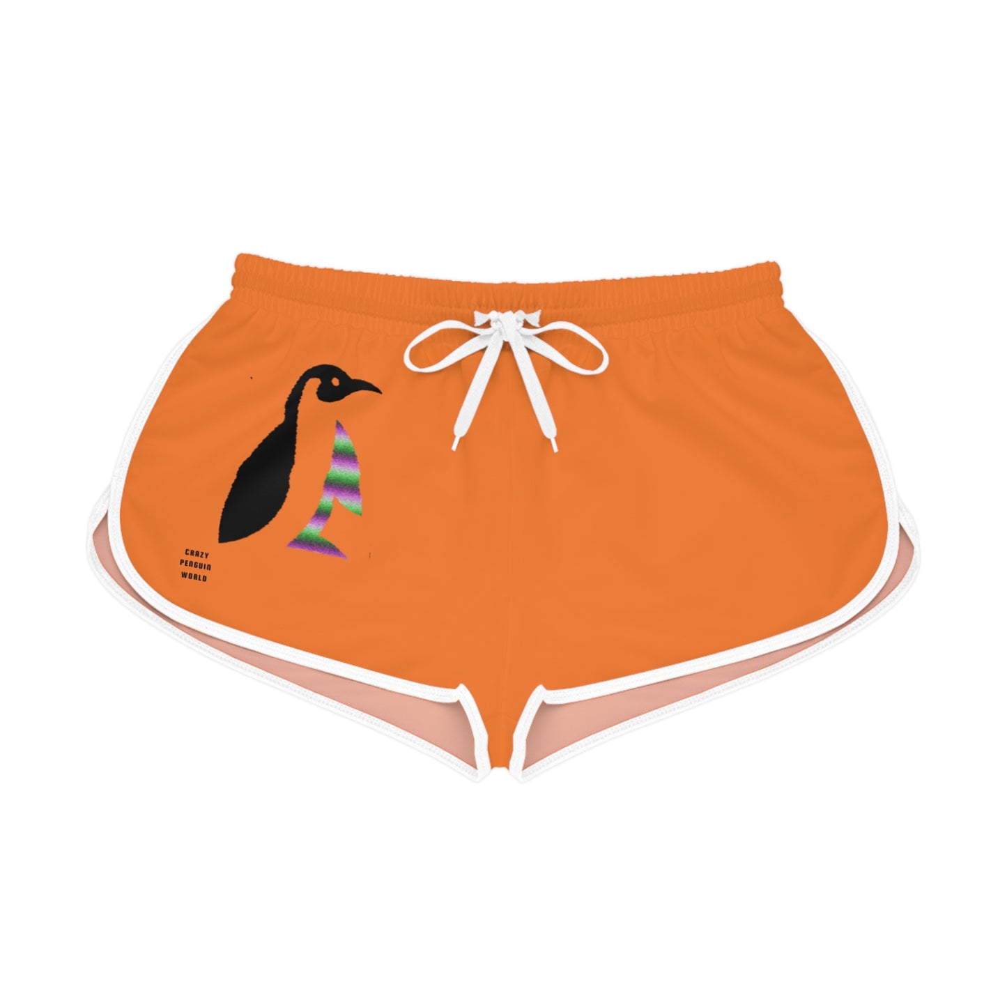 Women's Relaxed Shorts: Crazy Penguin World Logo Crusta