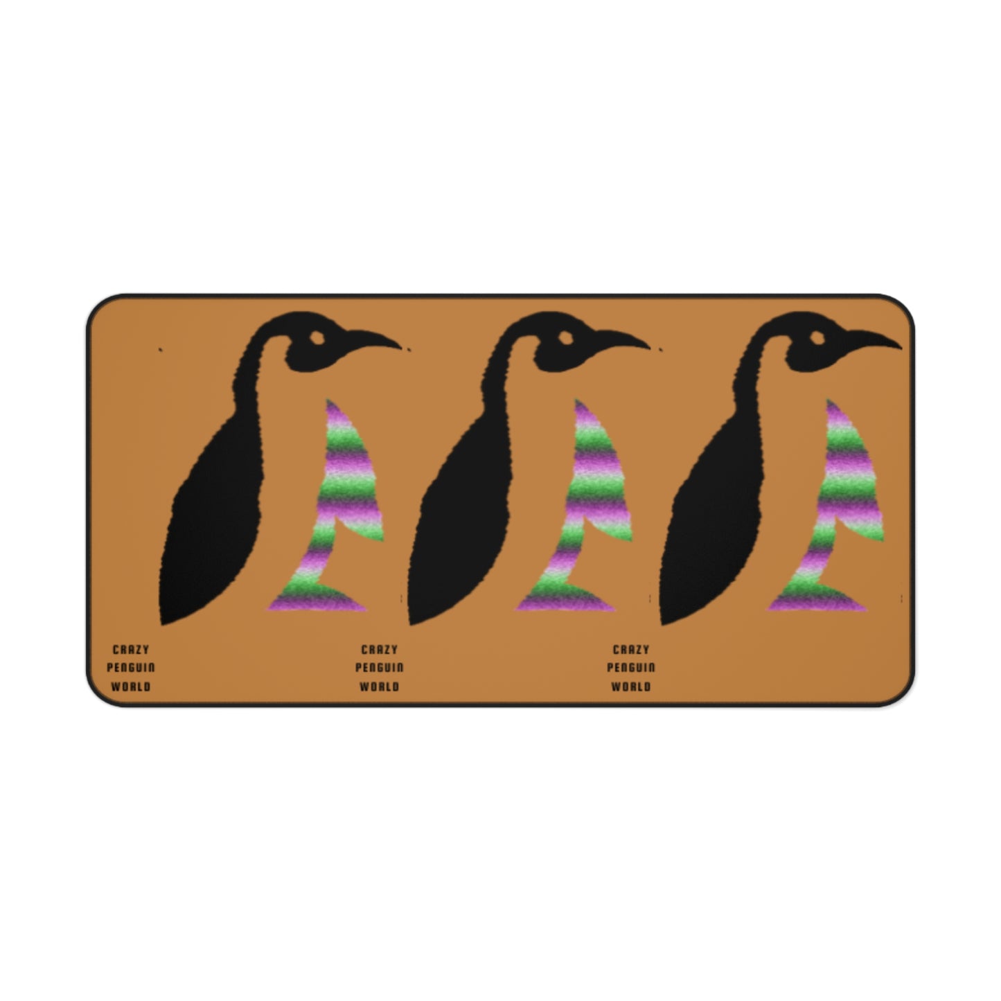 Desk Mat: Crazy Penguin World Logo Lite Brown