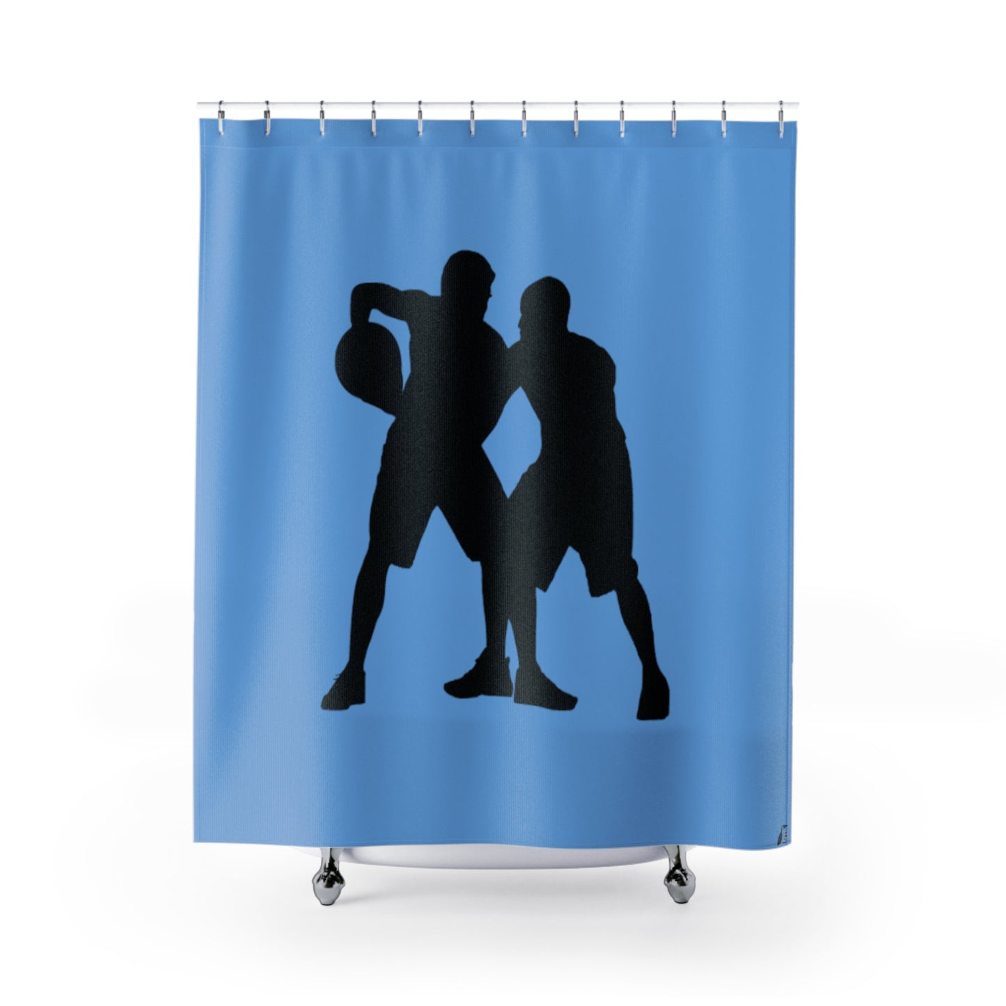 Shower Curtains: #1 Basketball Lite Blue