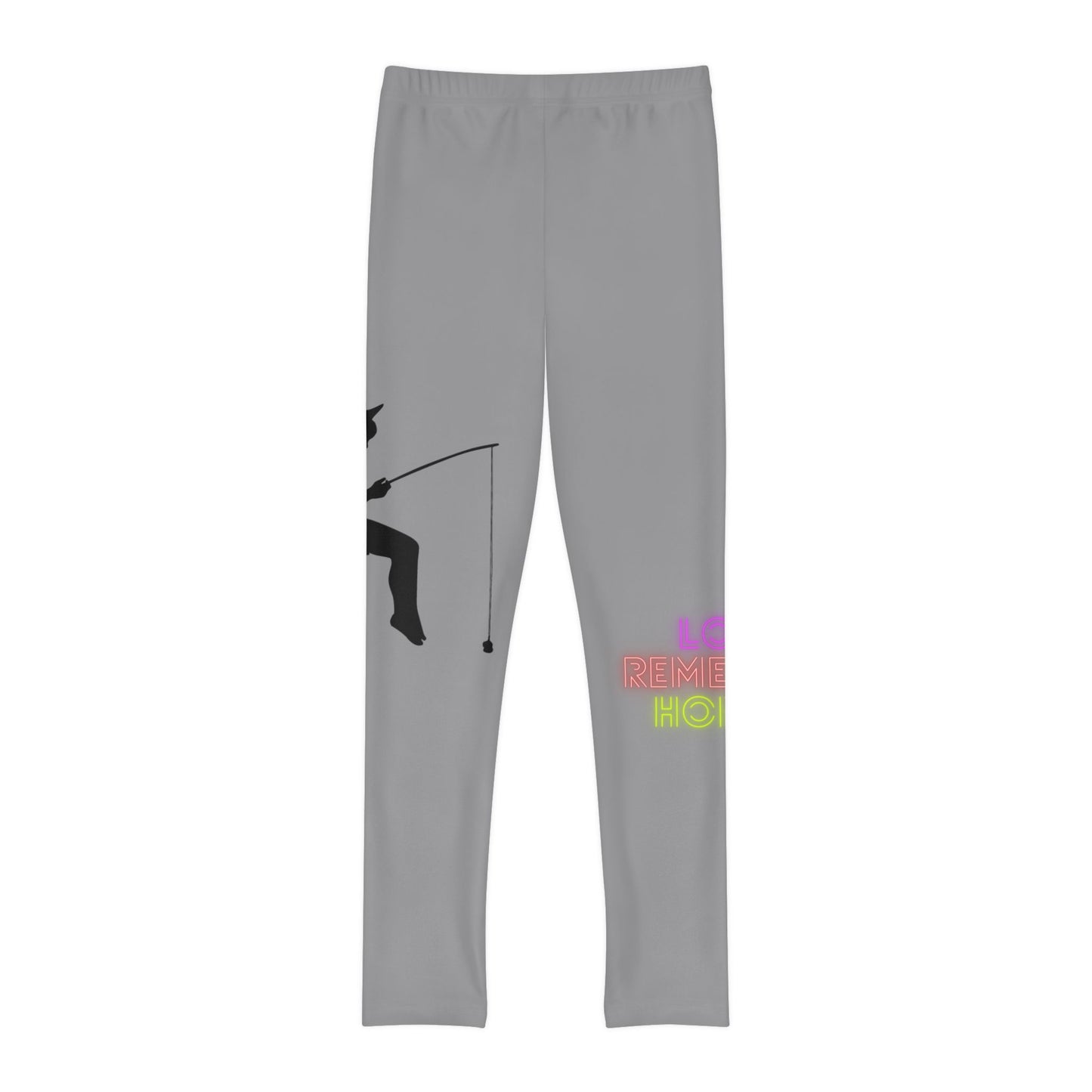 Youth Full-Length Leggings: Fishing Grey