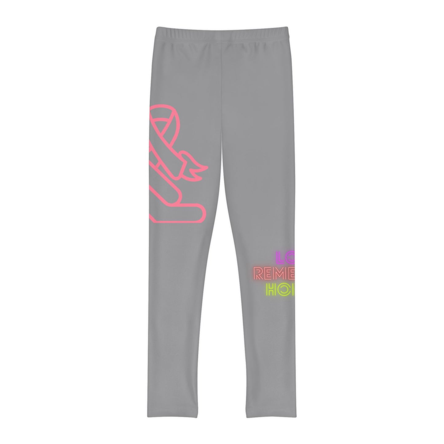 Youth Full-Length Leggings: Fight Cancer Grey