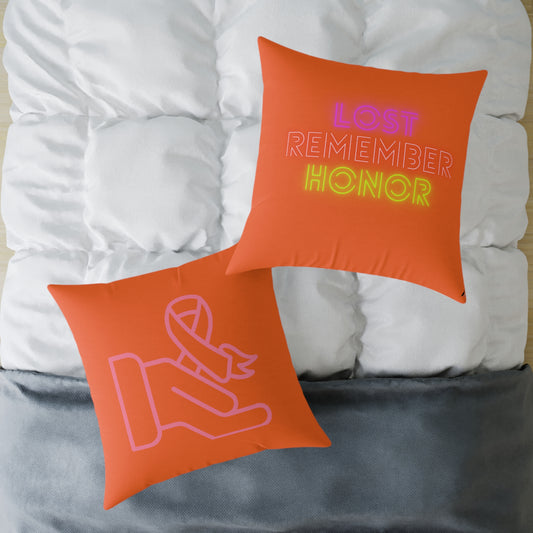 Spun Polyester Pillow: Fight Cancer Orange