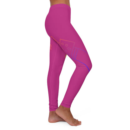 Women's Spandex Leggings: Music Pink